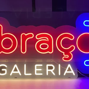 Placa Acrílica com Luzes Neon