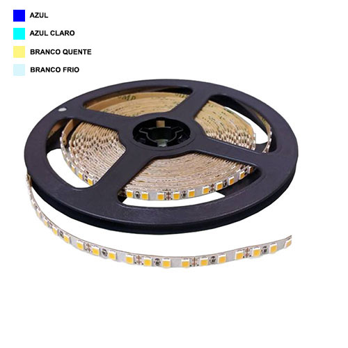 Fita LED Flexível 6mm (Bobine 5m) - Azul / Azul Claro / Branco Frio / Branco Quente