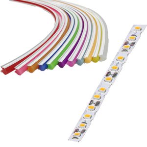 Fita LED flexível de neón de segunda geração + borracha de silicone 12V - 6mm (1m)